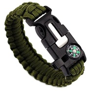 BRANSOLETKA SURVIVAL 5w1 PARACORD KRZESIWO KOMPAS