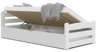 Łóżko pojedyncze drewnopodobne AJKmeble Dawid 90x200 biały