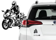 Наклейка на автомобиль motocyklista мотоцикл фото, цена
