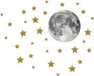 Naklejki ścienne dziecięce Gwiazdki Księżyc 45cm