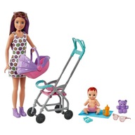 Barbie Skipper Opiekunka dziecięca z wózkiem GXT34