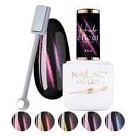 NaiLac Lakier Hybrydowy Kocie Oko 7ml + Magnes Dwustronny Efekt Cat Eye