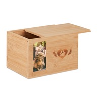 Drewniana urna dla zwierząt pudełko na pamiątki po pupilu miejsce na zdjęci