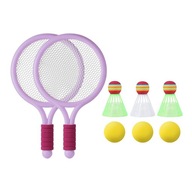 Badminton Sets Backyard Play Game Toy Comfortable Grips Kids Tennis Violet