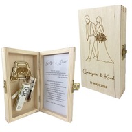 Pamiątka ślubu w pudełku z miejscem na pieniądze prezent upominek na ślub