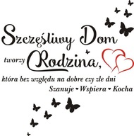 Napis na ścianę naklejka Szczęśliwy Dom 284