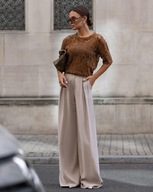 COCOMORE ČIPKOVANÁ BLÚZKA S KRÁTKYM RUKÁVOM, KARAMELOVÁ, VEĽKOSŤ 40