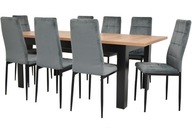 Komplet stół prostokątny 160 x 90 cm rozkłada się do 200 cm + krzesła 8 sztuk Grande Meble