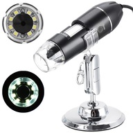 USB digitálny mikroskop Zoom 1600x 2Mp 8 LED