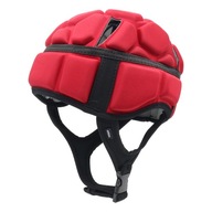 Soft Padded Rugby Helmet Soccer Headgear Football Headguard for Adult Red M