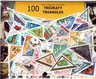 Pakiet 100 znaczków pocztowych - TRÓJKĄTY
