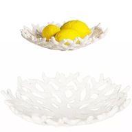 GYÜMÖLCSTARTÓ DEKORÁCIÓ FEHÉR KORALLZÁTONY TERMÉK ASZTALRA A NAPPALIBA