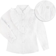 Zagranicznam koszula dziecięca długi rękaw bawełna biały rozmiar 116 (111 - 116 cm)