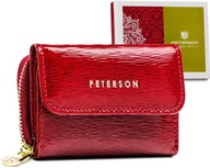 Peterson portfel skóra naturalna czerwony PTN 423229-SH RED - kobieta