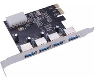 Kontroler Adapter Karta PCI-E 1x na 4x USB 3.0