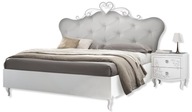 Łóżko podwójne tapicerowane SFM Heart 160x200 biały
