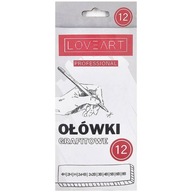 Ołówek do pisania LoveArt Ołówki 12 sztuk 2 x HB