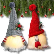 2x SKRZAT KRASNAL PODŚWIETLANY LED BRODA ŚWIĄTECZNY GNOM POD CHOINKĘ