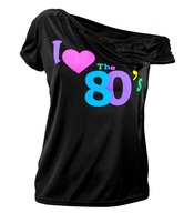 Koszulka kocham lata 80 disco czarna I love L/XL