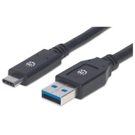 Manhattan USB 3.2 Gen1 C/A M/M kábel 3m čierny