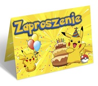 Zaproszenie PIKACHU Zaproszenia na Urodziny Dziecka POKEMON 1szt