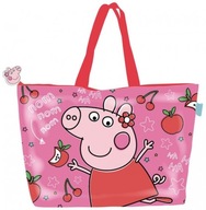 TORBA PLAŻOWA NA ZAMEK ŚWINKA PEPPA PIG DUŻA 48/15/32 CM SHOPPER RÓŻOWY