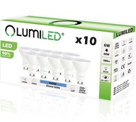 10x Żarówka LED GU10 6W = 60W 6500K 120D LUMILED