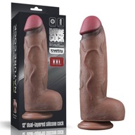 Ogromne Dildo silikonowe Podwójna Skóra XXL 31 cm