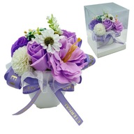 Bukiet, flower box, róża mydlana, stroik, wieczna róża Inspiruj 16,5 cm
