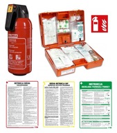 Súprava pre firmy požiarnej ochrany BOZP Hasiaci prístroj 2 kg Lekárnička DIN