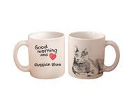 Ruská modrá mačka Keramický hrnček