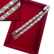 Ozdobne ramiączka do biustonosza biżuteryjne srebrne EXCLUSIVE cyrkonie BS0