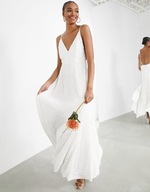 ASO EDITION suknia ślubna ramiączka spaghetti do kostek rozmiar 36