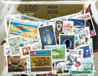 Pakiet 100 znaczków pocztowych - AZJA