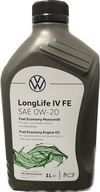 VW 0W20 1L. LONGLIFE IV FE SILNIKOWY OLEJ SYNTETYC