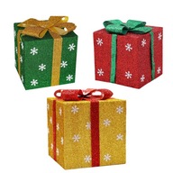 3 ks vianočné darčekové krabičky stredový prvok vianočného stola