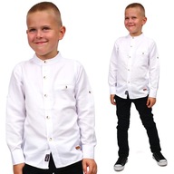 BREEZE koszula dziecięca długi rękaw bawełna biały rozmiar 146 (141 - 146 cm)