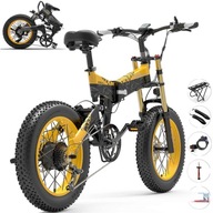Rower fatbike LANKELEISI X3000PLUS-UP 48v17.5ah rama większa koło 20 " żółty