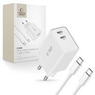 SÍŤOVÁ NABÍJEČKA 2x PD-35W + KABEL USB-C TYPU C 100 CM PRO TELEFON TABLETU