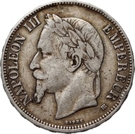 Francja, Napoleon III, 5 franków 1868 BB