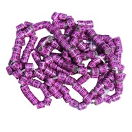 50x 2023 Aluminium Leg Rings, Numbered Purple50