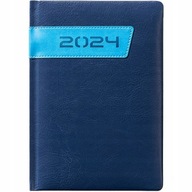 Kalendarz książkowy dla biznesmenów 2024 A5 KJJ Group niebieski