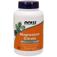 Suplement Now Foods Magnesium Citrate cytrynian magnezu 120 kaps.