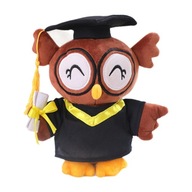 Graduation Bear Gift with Gown Cap Plush Graduation Animal Doll owl smile