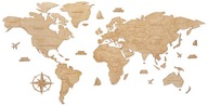 Drewniana Mapa Świata Dekoracja na ścianę 210cm