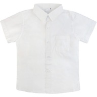 Zagranicznam koszula dziecięca krótki rękaw bawełna biały rozmiar 122 (117 - 122 cm)