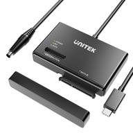 Unitek Mostek USB-C na dyski SSD HDD 2,5" i 3,5" - SATA i M.2 MVMe + zasil