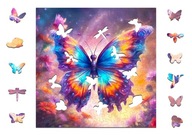 Puzzle Puzzled Puzzle drewniane wycinane laserowo 25 cm 145 elementów Puzzle Drewniane 25 x 25 cm MOTYL 145 Elementów Układanka Drewniana Puzzled_EU