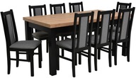 Komplet stół prostokątny 200 x 100 cm rozkłada się do 300 cm + krzesła 8 sztuk SIGMA_PL