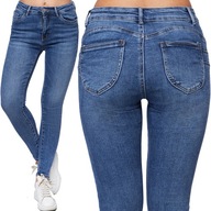 Goodies -granat jeansy damskie rurki rozmiar 44